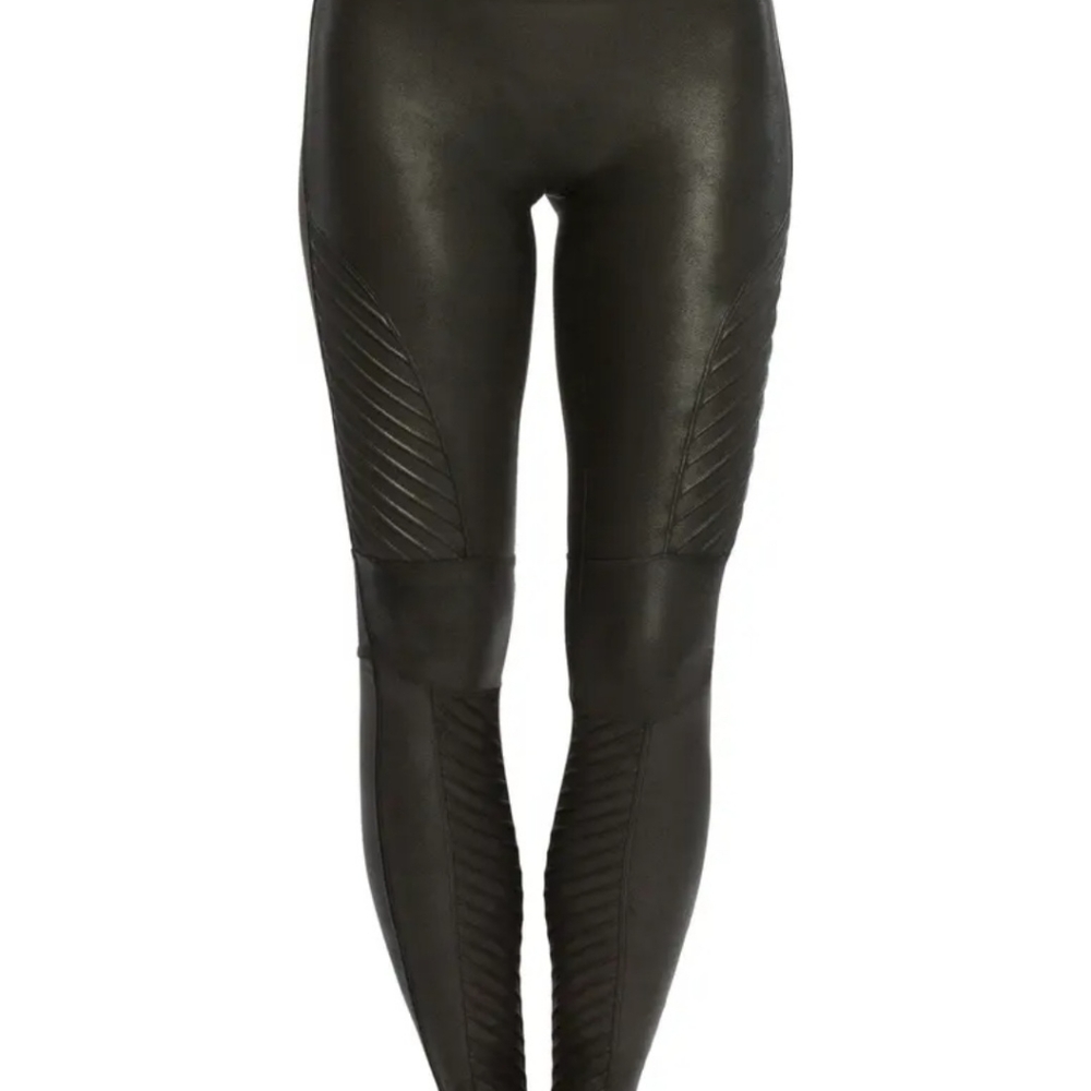 NEW YEARS SALE! SPANX faux leather moto leggings
